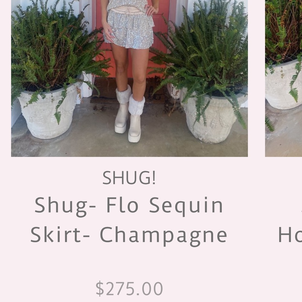 SHUG CHAMPAGNE FLO SEQUIN SKIRT XS - Picture 5 of 6